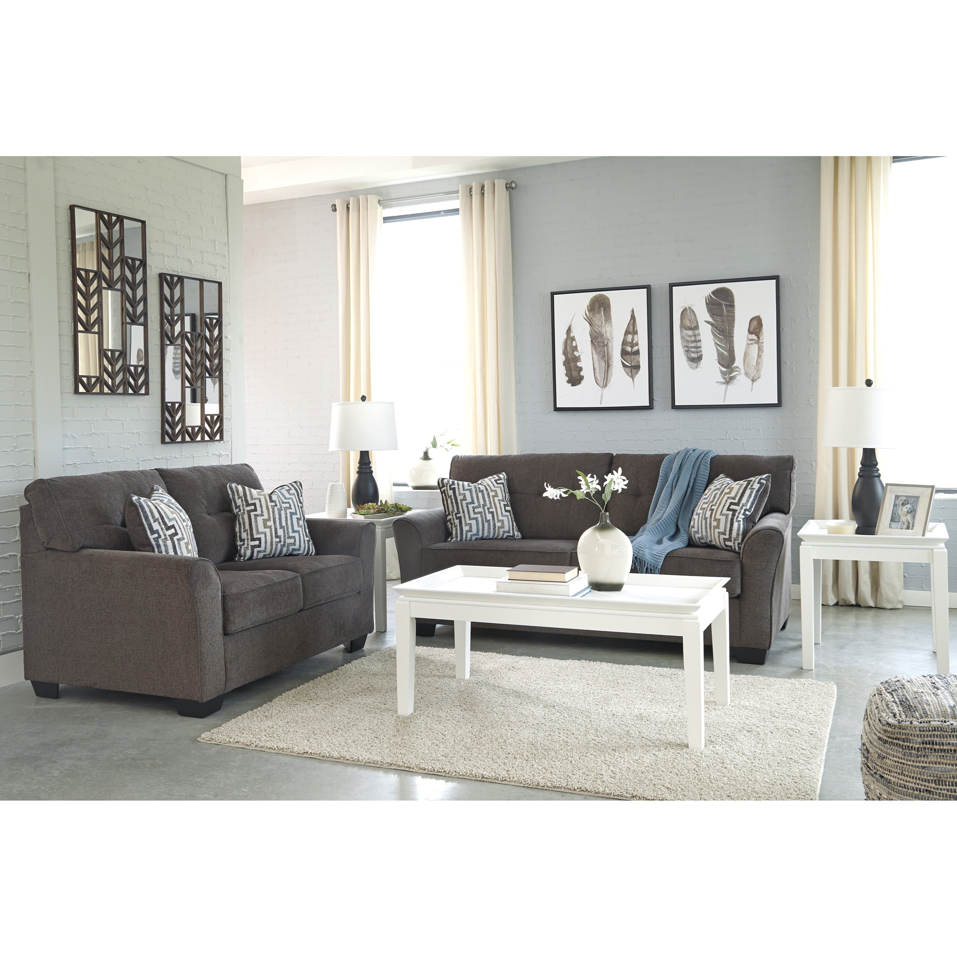 Benchcraft by Ashley Alsen Contemporary Sofa with Tufted Back | Royal